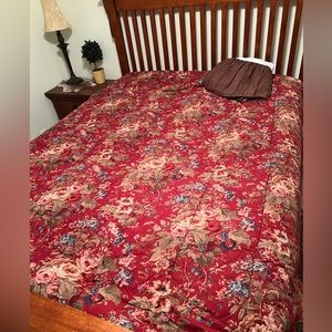 Ralph Lauren CHAPS Summerton Red Floral Houndstooth King Comforter